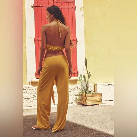 ZARA TIED WRAP FRONT PANTS - Picture 2 of 6